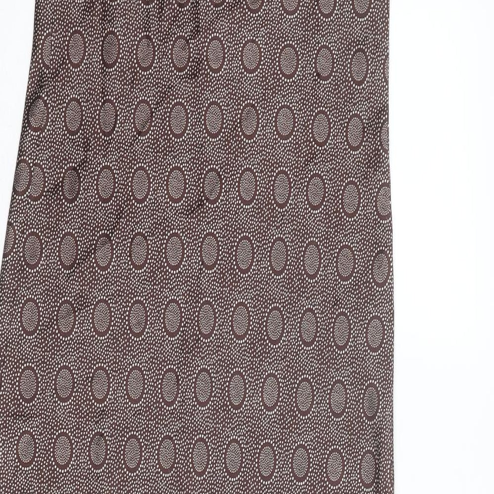Marks and Spencer Womens Brown Geometric Polyester Cami Dress Size 8