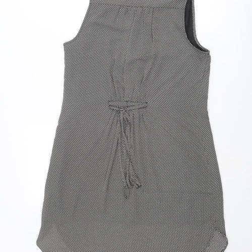 H&M Womens Black Geometric Polyester Tank Dress Size 10 V-Neck Pullover