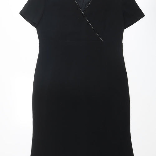 Windmoor Womens Black Polyester A-Line Size 14 V-Neck Zip