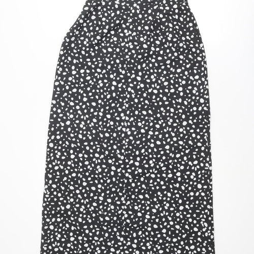 Nasty Gal Womens Black Geometric Polyester A-Line Skirt Size 6 Zip