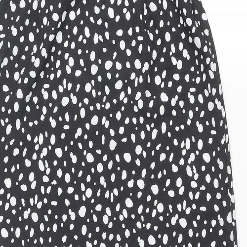 Nasty Gal Womens Black Geometric Polyester A-Line Skirt Size 6 Zip