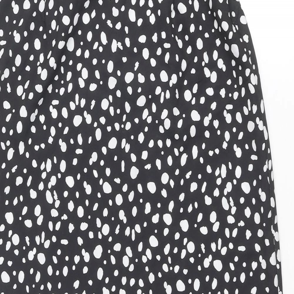 Nasty Gal Womens Black Geometric Polyester A-Line Skirt Size 6 Zip