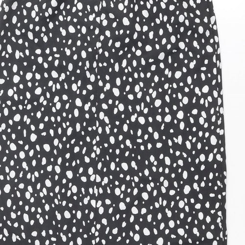 Nasty Gal Womens Black Geometric Polyester A-Line Skirt Size 6 Zip