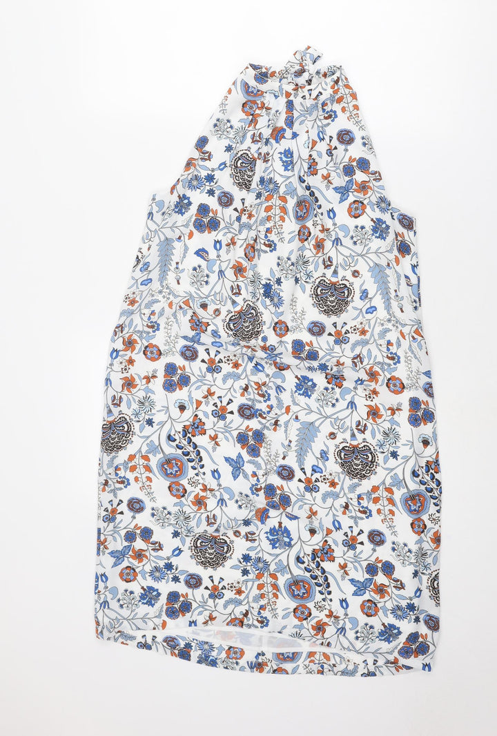 H&M Womens Multicoloured Geometric Polyester A-Line Size 10 Boat Neck Tie