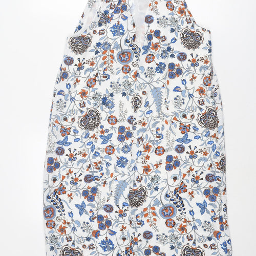 H&M Womens Multicoloured Geometric Polyester A-Line Size 10 Boat Neck Tie
