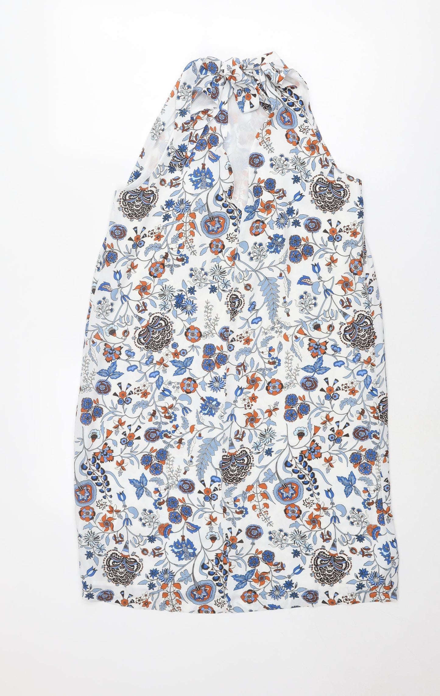 H&M Womens Multicoloured Geometric Polyester A-Line Size 10 Boat Neck Tie