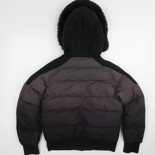KWD Boys Black Basic Coat Coat Size 14-15 Years Zip