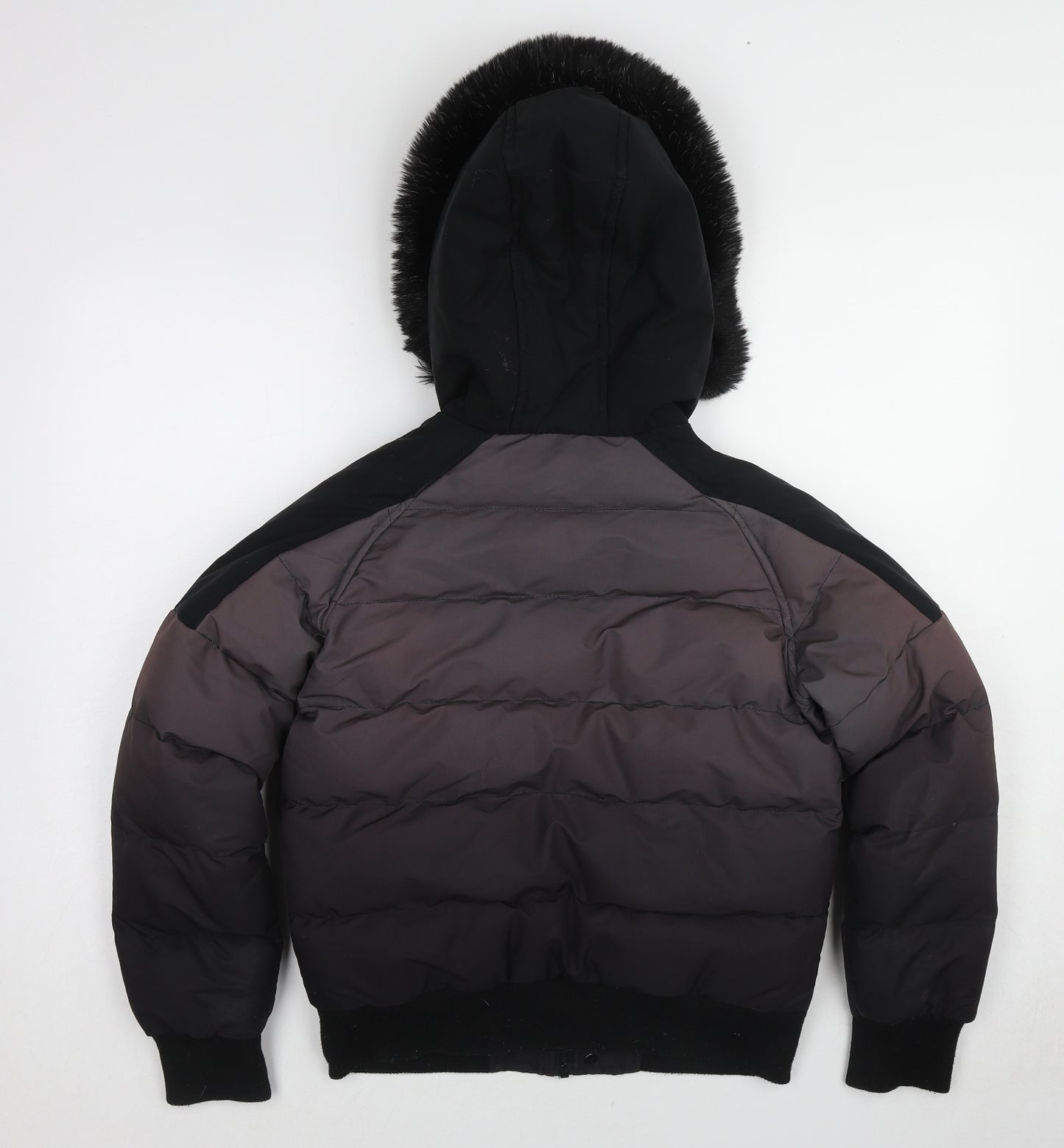 KWD Boys Black Basic Coat Coat Size 14-15 Years Zip