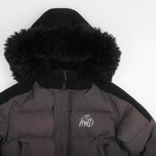 KWD Boys Black Basic Coat Coat Size 14-15 Years Zip
