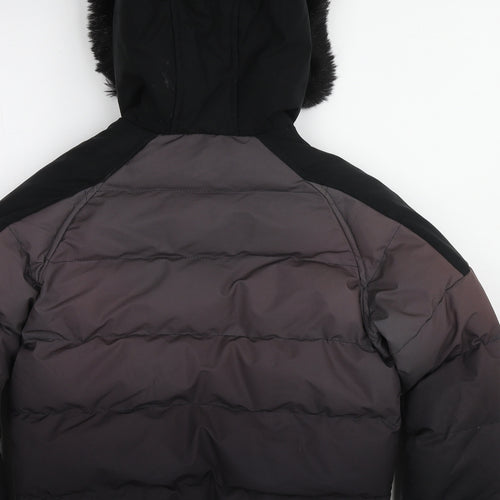 KWD Boys Black Basic Coat Coat Size 14-15 Years Zip