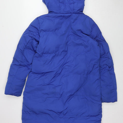 Rino&Pelle Womens Blue Quilted Coat Size 12 Zip