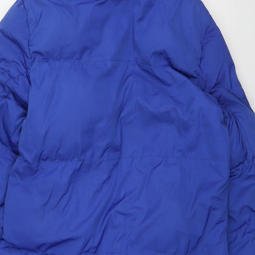 Rino&Pelle Womens Blue Quilted Coat Size 12 Zip