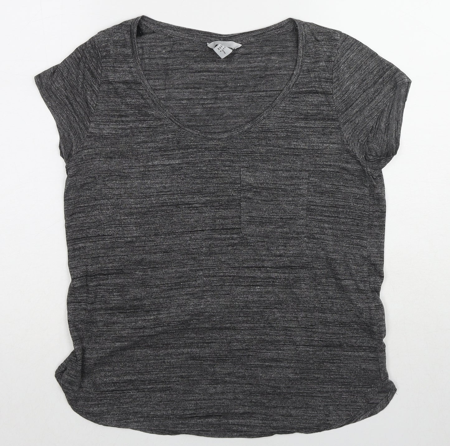 H&M Womens Grey Viscose Basic T-Shirt Size M Round Neck