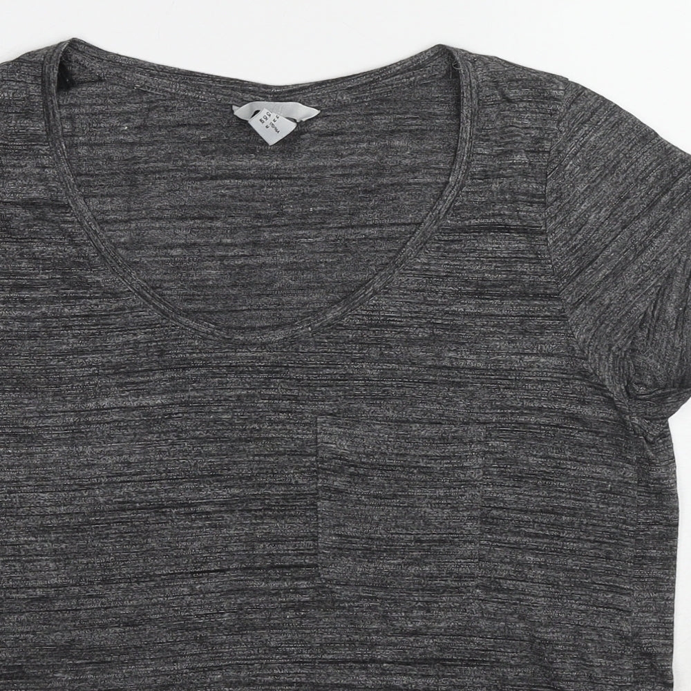H&M Womens Grey Viscose Basic T-Shirt Size M Round Neck