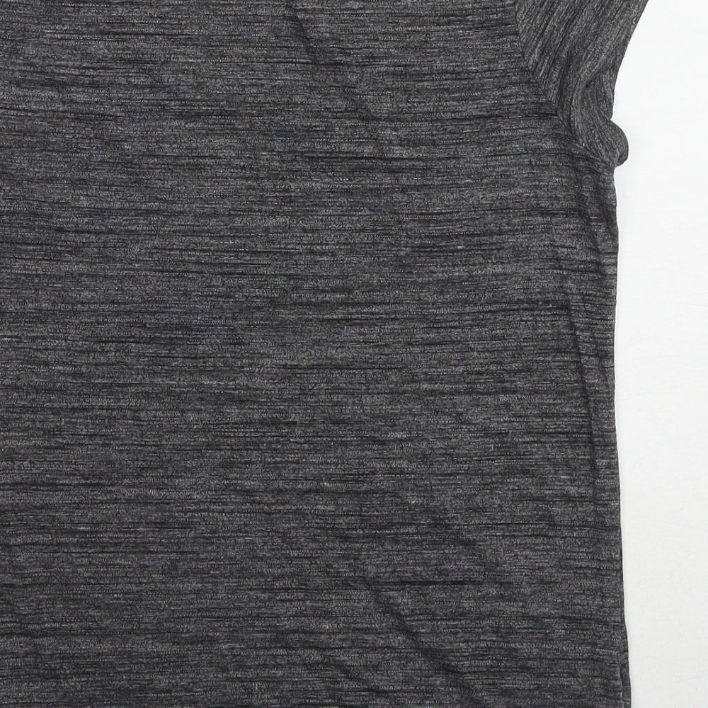 H&M Womens Grey Viscose Basic T-Shirt Size M Round Neck
