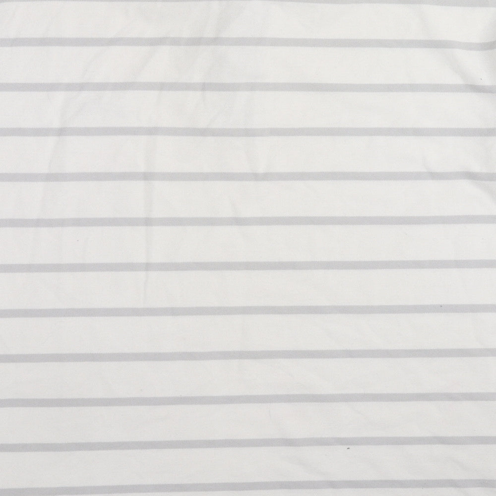 Slazenger Mens Ivory Striped Cotton Polo Size 2XL Collared Pullover