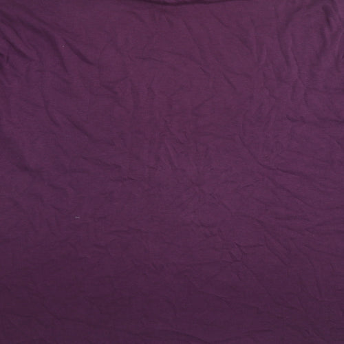 EWM Womens Purple Cotton Basic T-Shirt Size 22 Roll Neck - Size 22-24