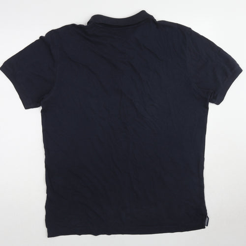 GANT Mens Blue Cotton Polo Size XL Collared Button