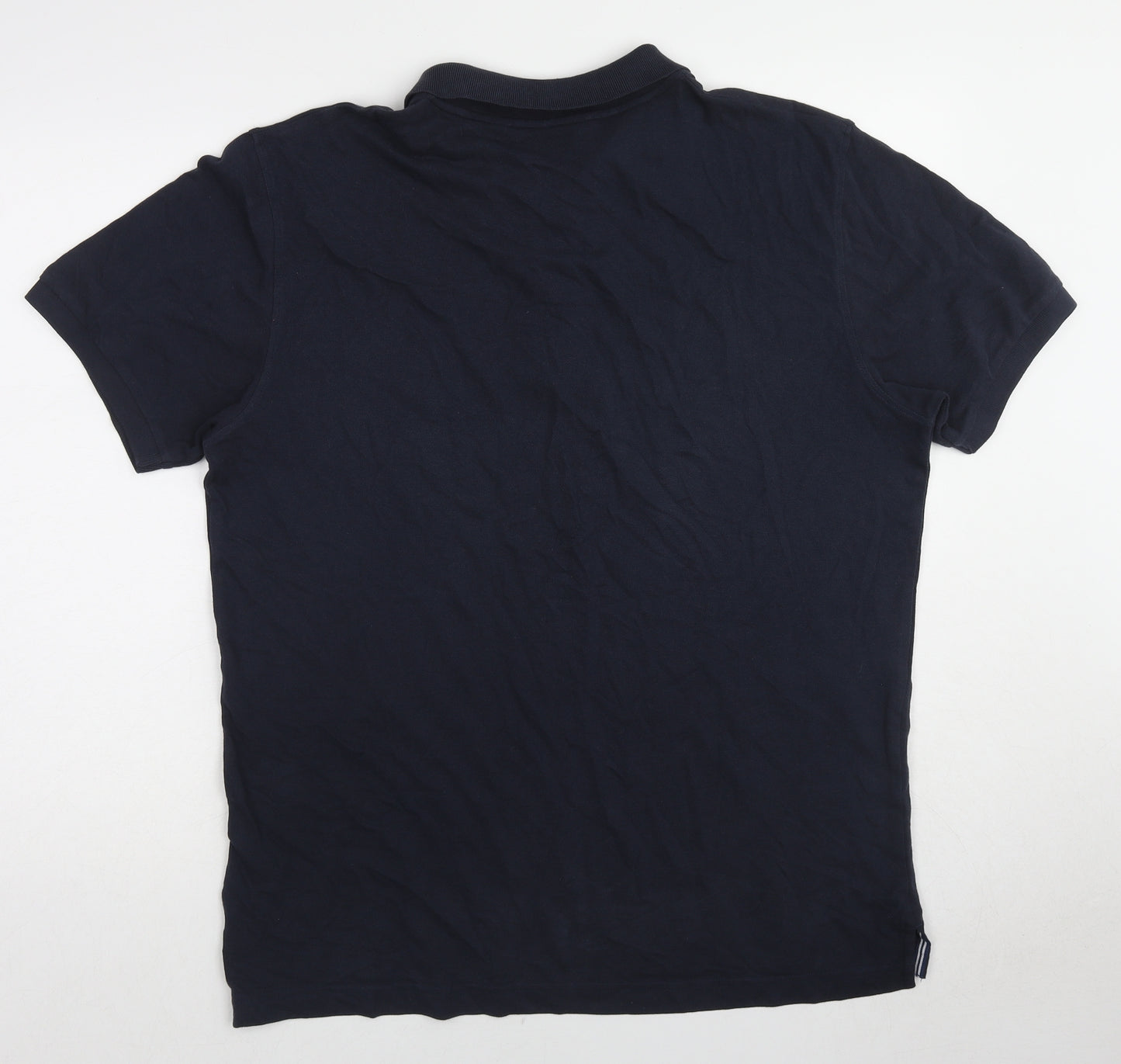 GANT Mens Blue Cotton Polo Size XL Collared Button