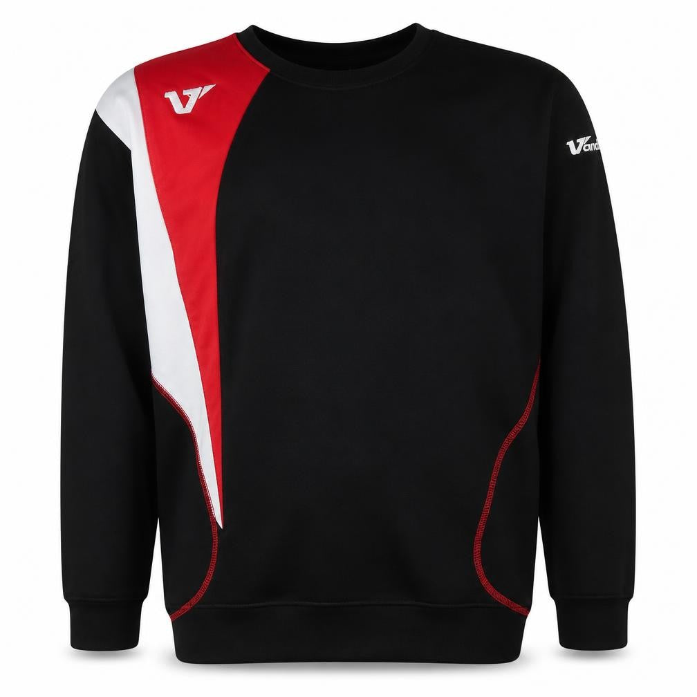 Front view of Vandanel boys’ black colourblock polyester pullover sweatshirt, size 10-11, years pullover - age 10-12years