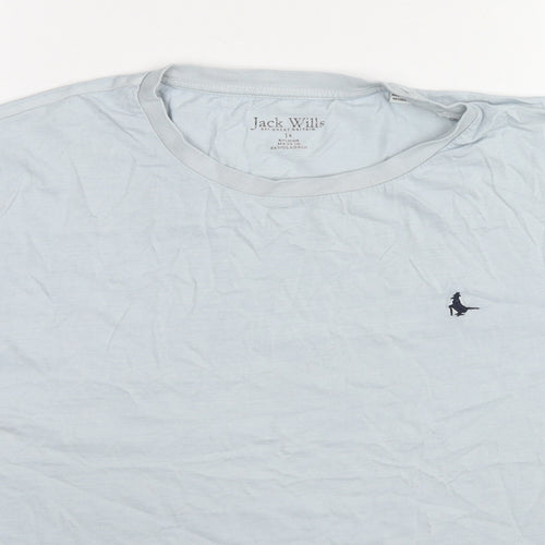 Jack Wills Womens Blue Cotton Basic T-Shirt Size 14 Round Neck