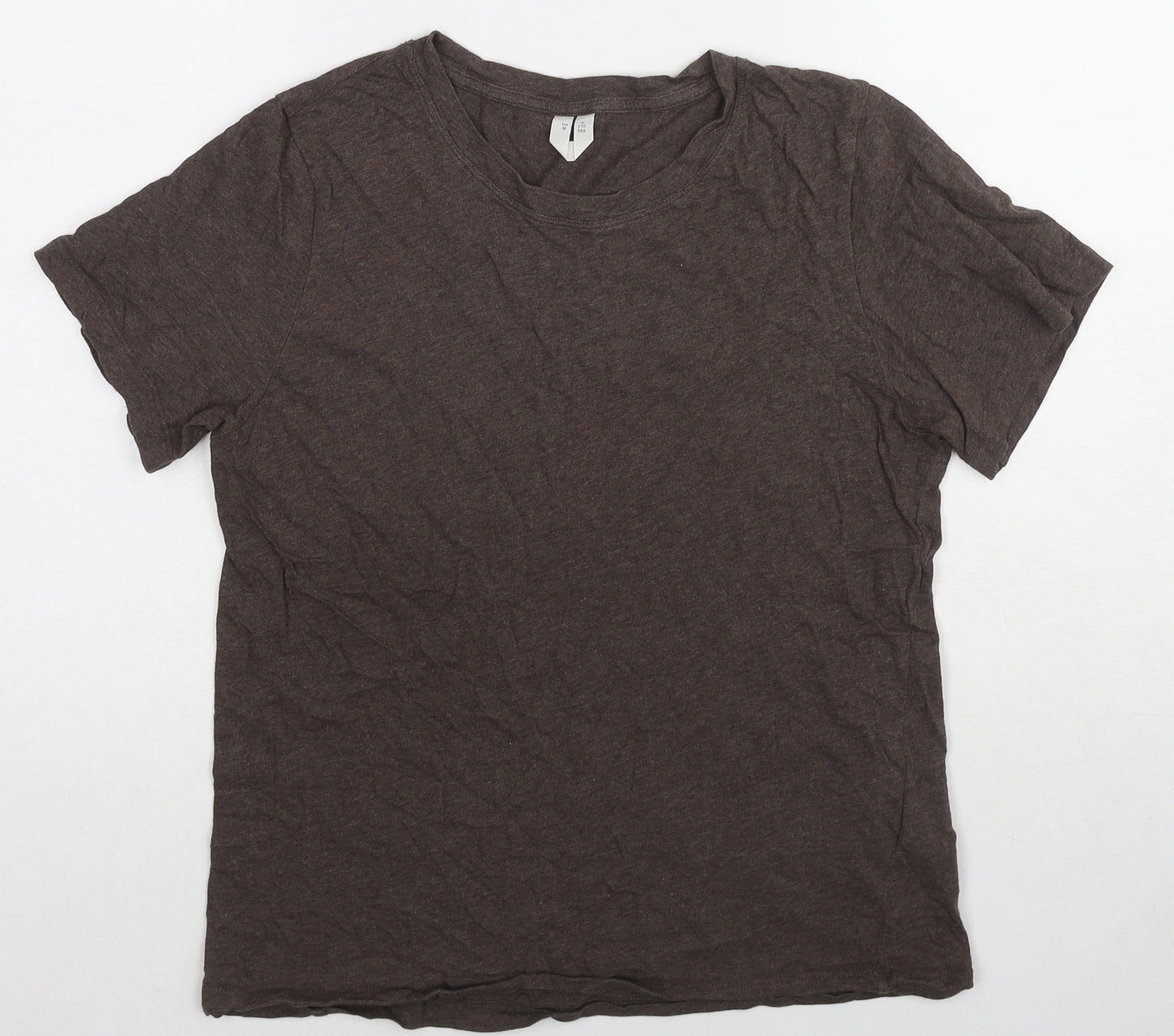 H&M Womens Brown Cotton Basic T-Shirt Size M Crew Neck