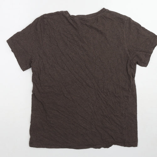 H&M Womens Brown Cotton Basic T-Shirt Size M Crew Neck