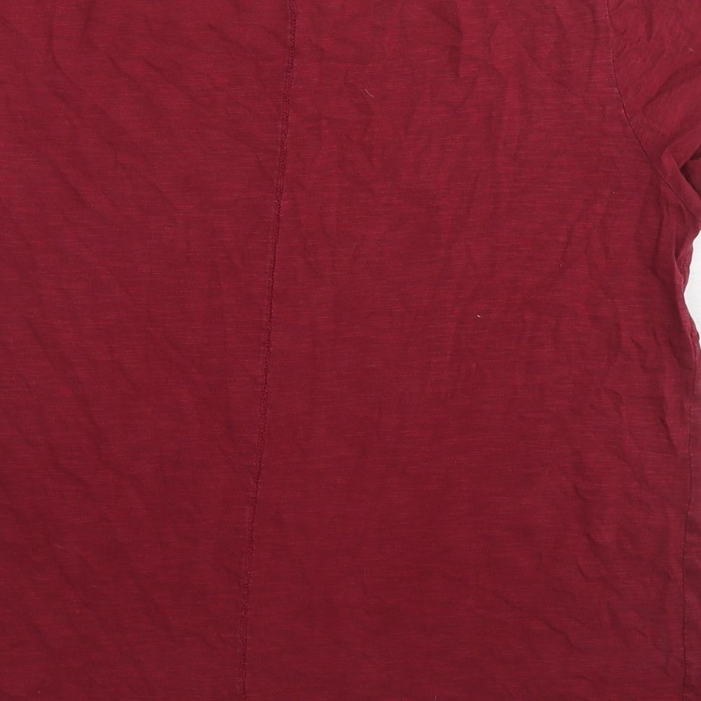 Hush Womens Red Cotton Basic T-Shirt Size M Round Neck