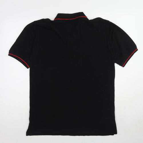 Eddie Stobart Mens Black Cotton Polo Size M Collared Button