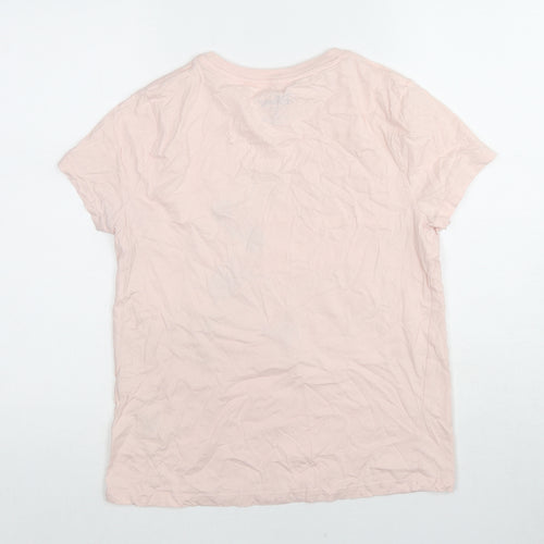 Disney Womens Pink Cotton Basic T-Shirt Size 6 Crew Neck - Minnie Mouse Size 6-8