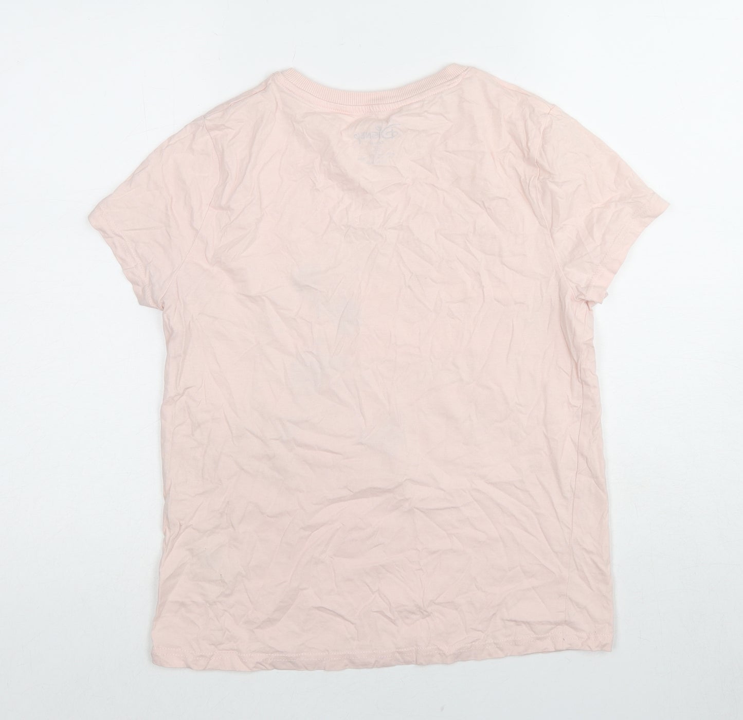 Disney Womens Pink Cotton Basic T-Shirt Size 6 Crew Neck - Minnie Mouse Size 6-8
