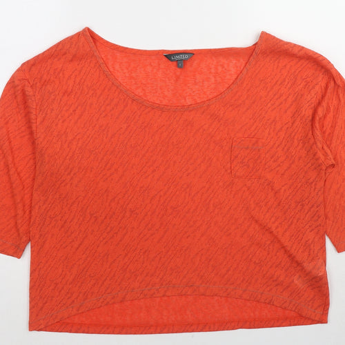 Marks and Spencer Womens Red Animal Print Polyester Basic T-Shirt Size 12 Boat Neck