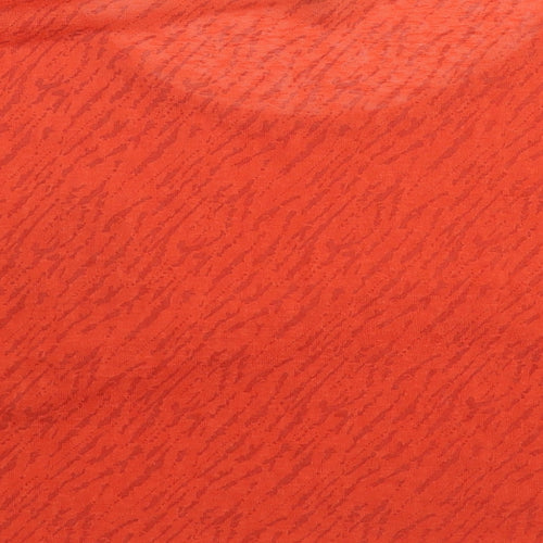 Marks and Spencer Womens Red Animal Print Polyester Basic T-Shirt Size 12 Boat Neck