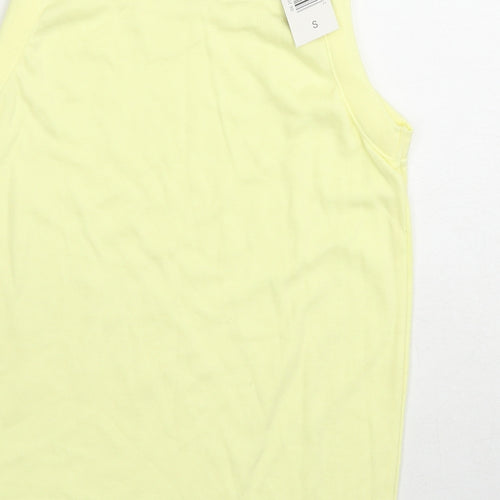 Bonmarché Womens Yellow Cotton Basic Tank Size S Square Neck