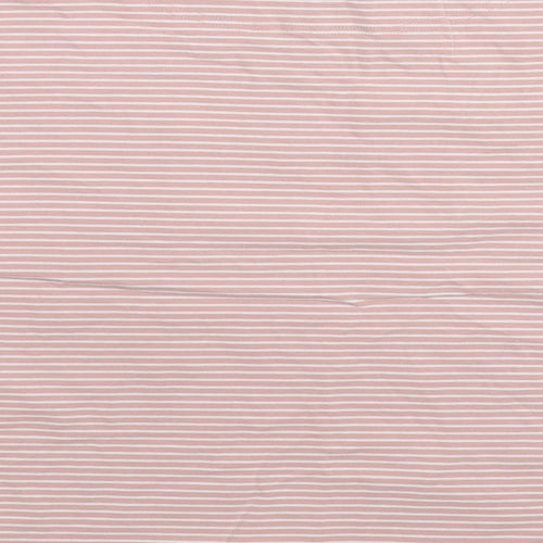 Love Leggings Womens Pink Striped Cotton Basic T-Shirt Size 8 Crew Neck