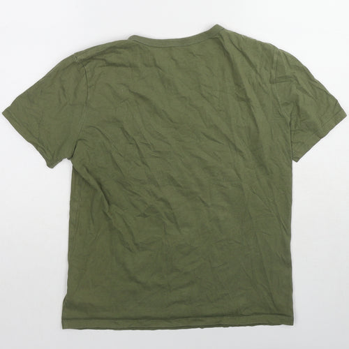 Gap Boys Green Cotton Basic T-Shirt Size 12-13 Years Round Neck Pullover - Chill Vibes Only