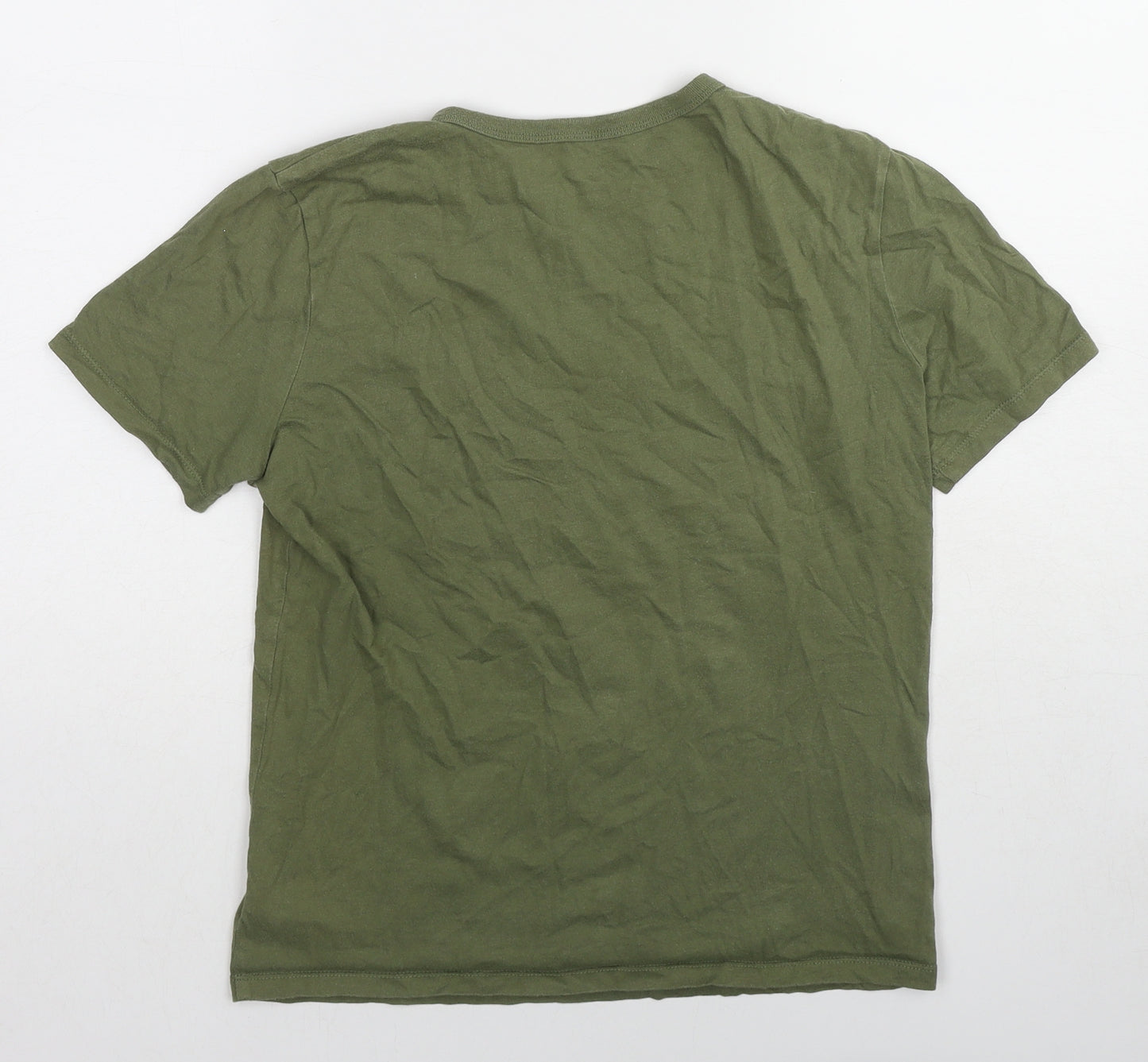 Gap Boys Green Cotton Basic T-Shirt Size 12-13 Years Round Neck Pullover - Chill Vibes Only