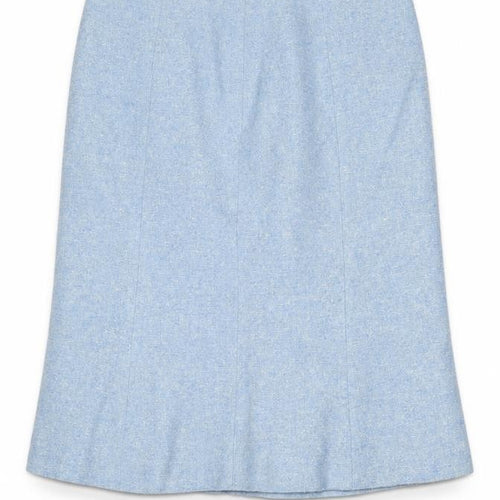 Adolfo Domingez Womens Blue Silk A-Line Skirt Size 28 in Zip