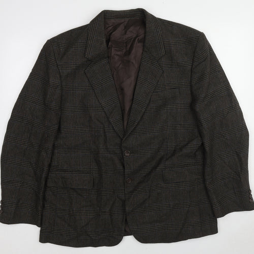 Chatleys Mens Grey Plaid Wool Jacket Suit Jacket Size 44 Regular