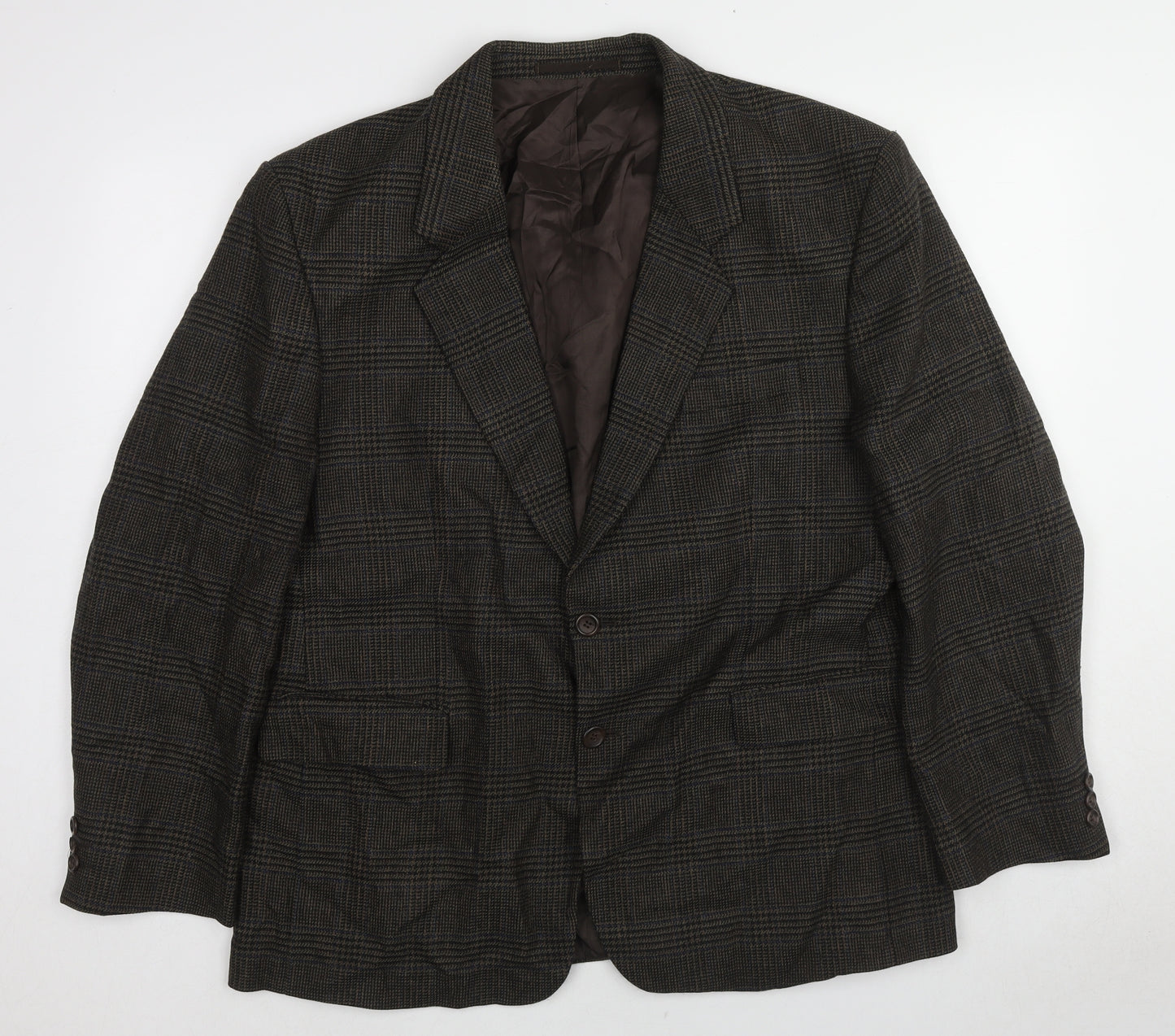 Chatleys Mens Grey Plaid Wool Jacket Suit Jacket Size 44 Regular