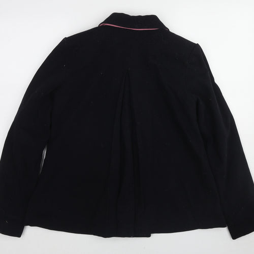 Jack Wills Womens Black Pea Coat Coat Size 8 Button