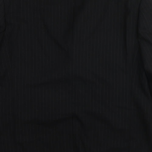 1860 Menswear Mens Black Striped Wool Jacket Suit Jacket Size 44 Regular