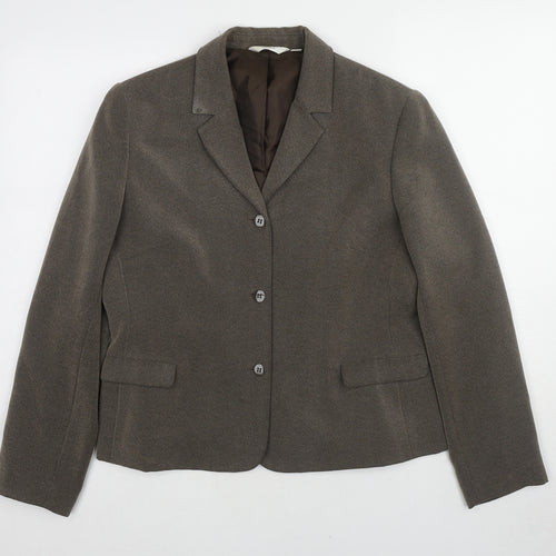 NEXT Womens Brown Polyester Jacket Blazer Size 14