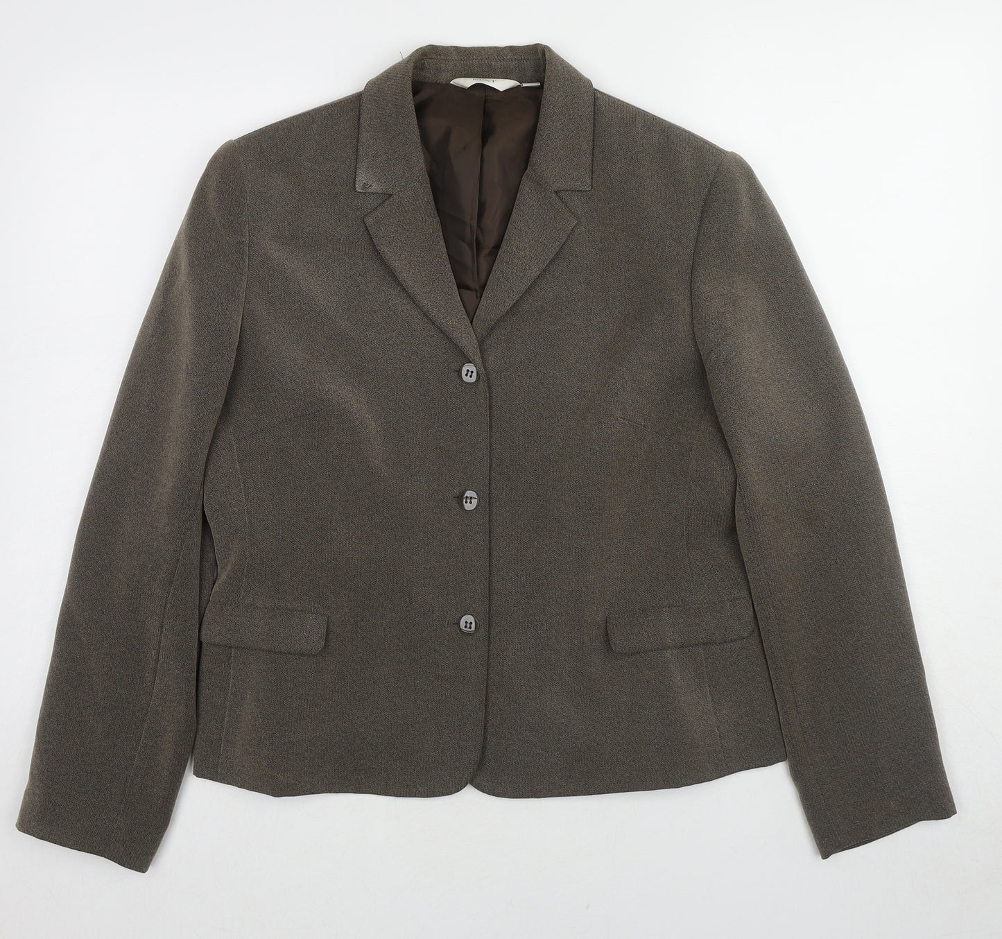 NEXT Womens Brown Polyester Jacket Blazer Size 14