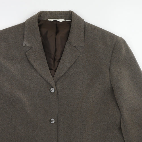 NEXT Womens Brown Polyester Jacket Blazer Size 14
