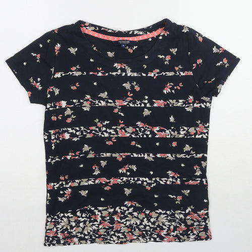 Maine Womens Multicoloured Floral Cotton Basic T-Shirt Size 10 Round Neck