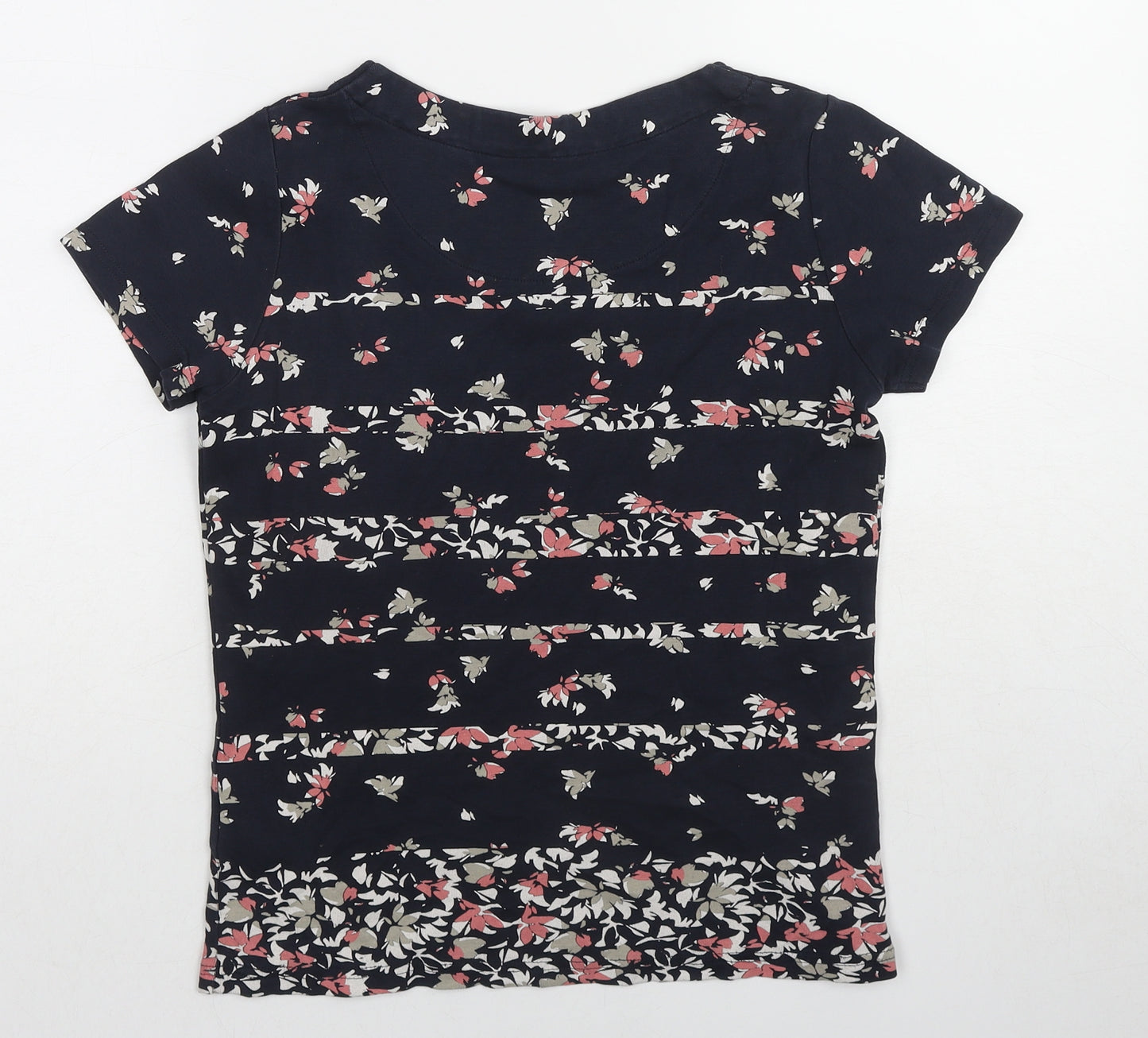 Maine Womens Multicoloured Floral Cotton Basic T-Shirt Size 10 Round Neck