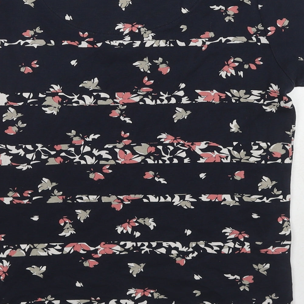 Maine Womens Multicoloured Floral Cotton Basic T-Shirt Size 10 Round Neck