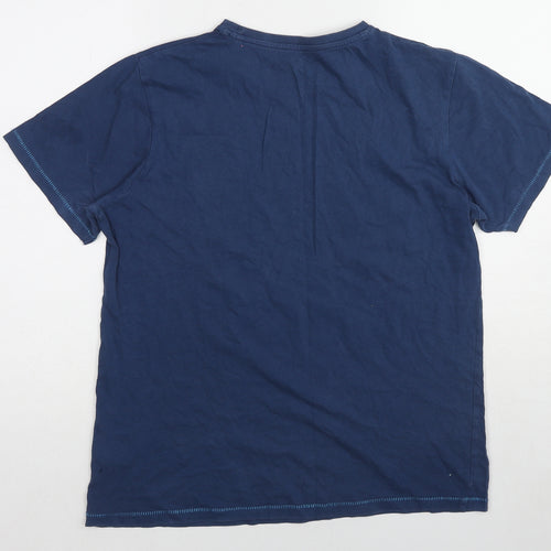 The Shore Womens Blue Cotton Basic T-Shirt Size M Round Neck - Chop-Shop