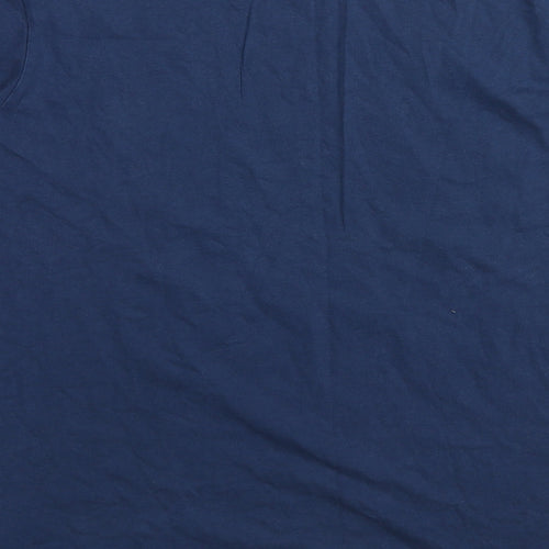 The Shore Womens Blue Cotton Basic T-Shirt Size M Round Neck - Chop-Shop